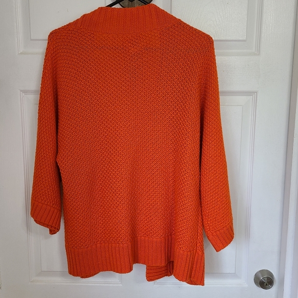 (1346) Chico's Woman's Long Sleeve Open Front Sweater, Size: 2 Color: Orange - Picture 13 of 16